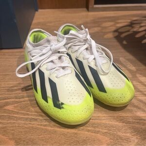Adidas Crazyfast.3 Kids White and Neon Green Soccer Cleats 5.6